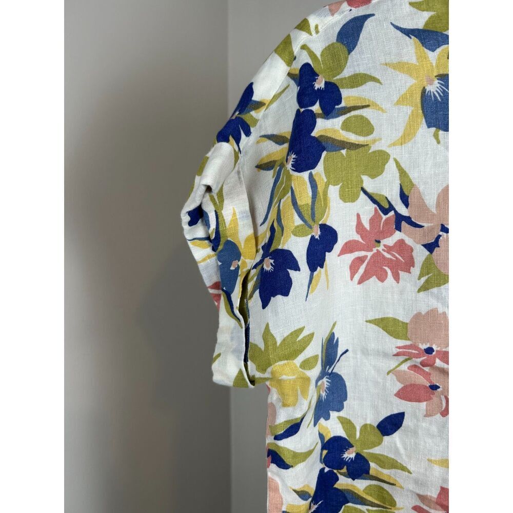 Ralph Lauren Floral Linen Button Down Shirt M Blouse - Picture 4 of 6